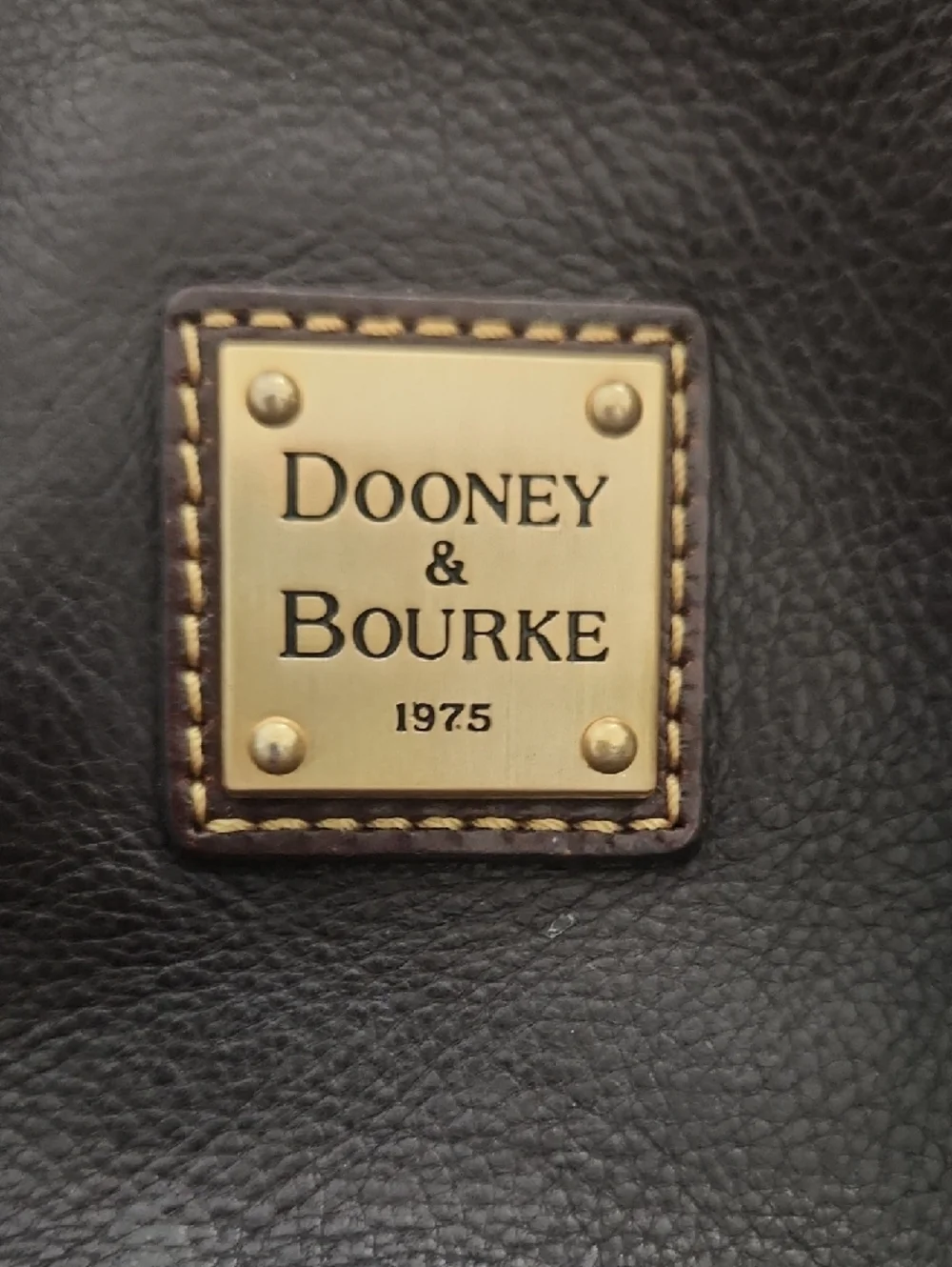 Dooney & Bourke Brown Leather Satchel with Gold Hardware and Red Trim - Picture 2 of 15